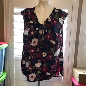 Merona Floral Blouse - Maroon,White, Green